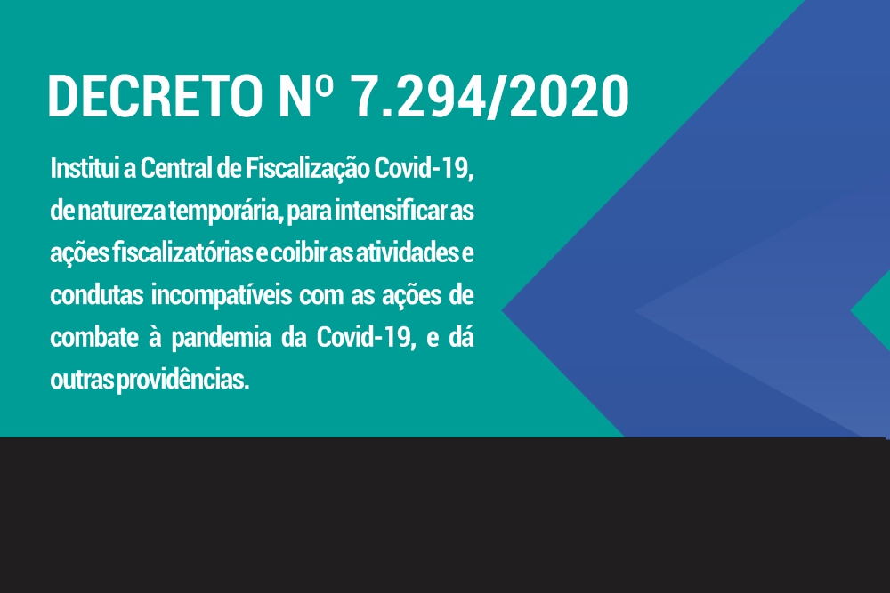 PREFEITURA EMITE DECRETO Nº 7.294/2020, QUE INSTITUI A CENTRAL DE FISCALIZAÇÃO COVID-19 EM ECOPORANGA