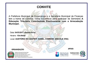 Seminário Municipal de Educação Tributária “CONTRIBUINDO POSITIVAMENTE COM A ARRECADAÇÃO MUNICIPAL”