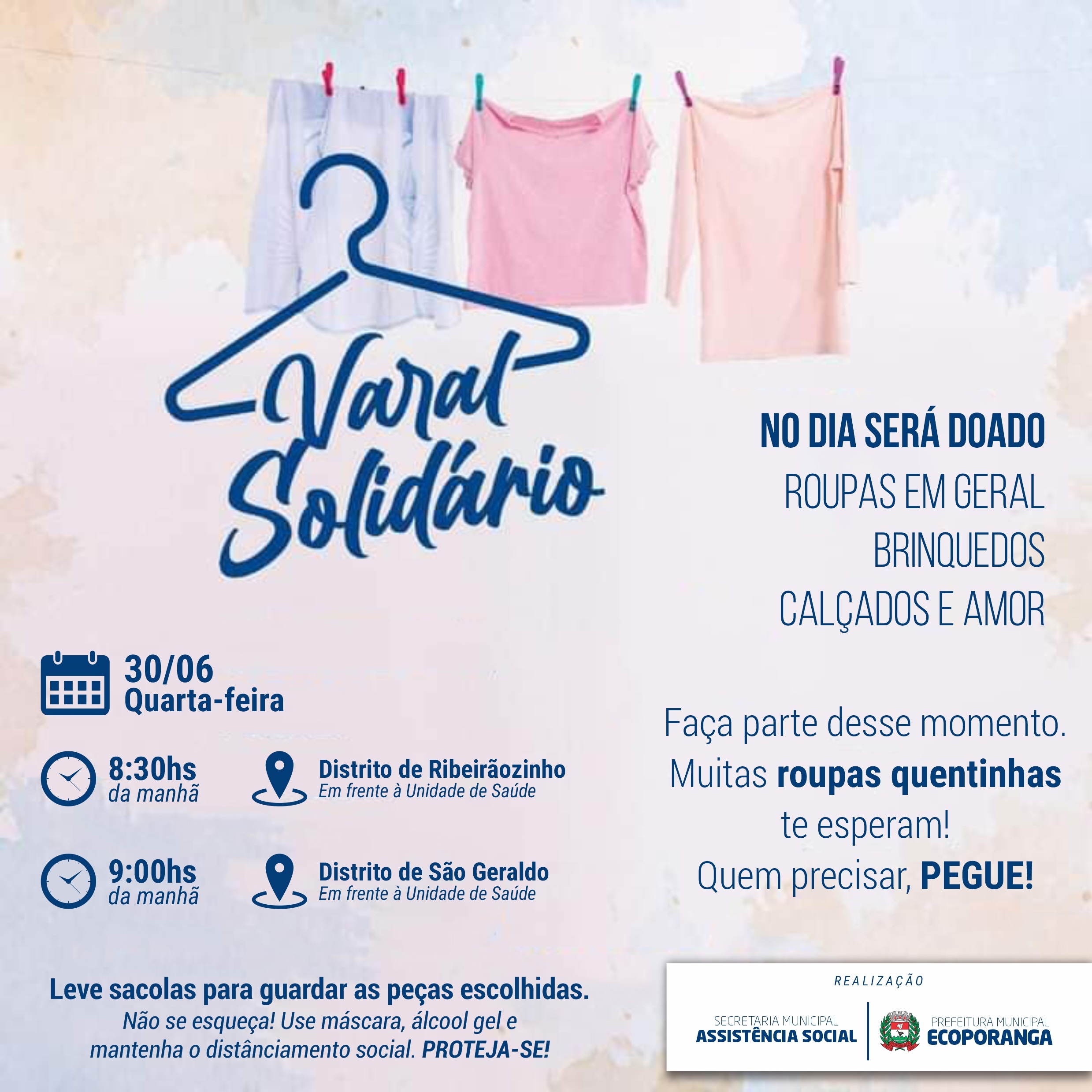 SECRETARIA DE ASSISTÊNCIA SOCIAL REALIZARÁ 4ª EDIÇÃO DO VARAL SOLIDÁRIO