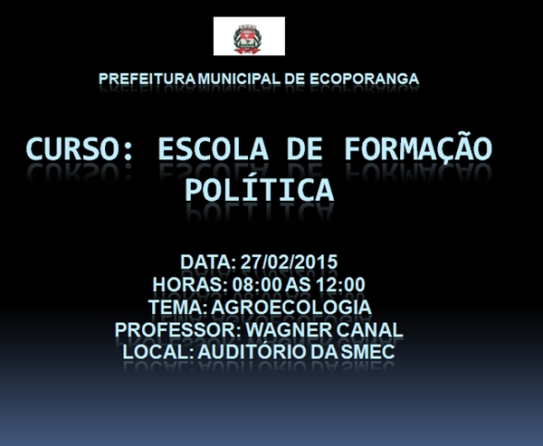 CURSO: ESCOLA DE FORMAÇÃO POLÍTICA